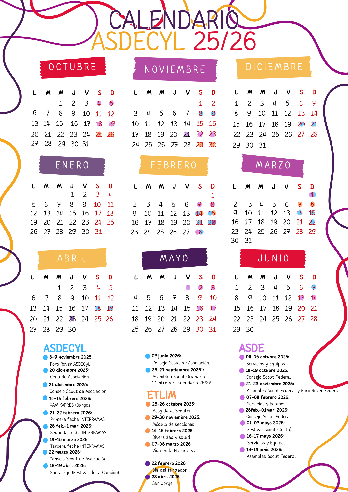 Calendario ASDE CyL 2025_2026