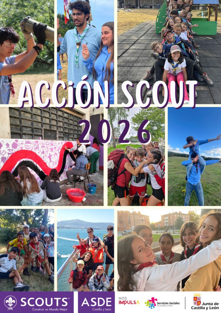 Acción Scout un programa de ASDE CyL en colaboración con la Gerencia de Servicios Sociales -Voluntariado - de la Junta de Castilla y León mediante subvención con cargo a fondos de IRPF de Castilla y León.